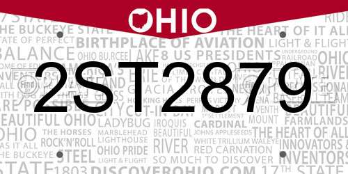 2ST2879 Ohio License Plate