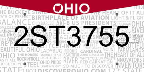 2ST3755 Ohio License Plate