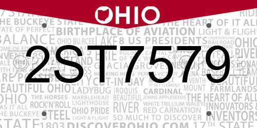 2ST7579 Ohio License Plate