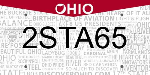 2STA65 Ohio License Plate