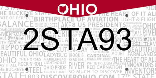 2STA93 Ohio License Plate