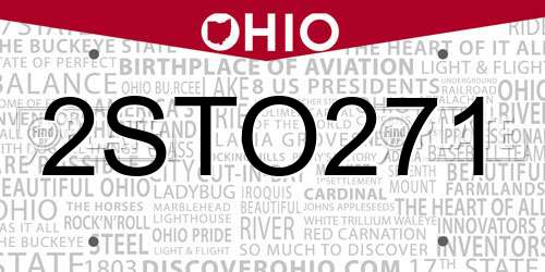 2STO271 Ohio License Plate