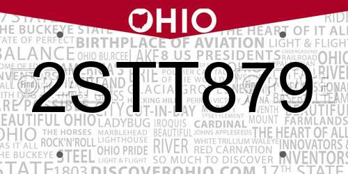 2STT879 Ohio License Plate