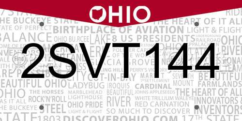 2SVT144 Ohio License Plate