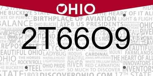 2T66O9 Ohio License Plate