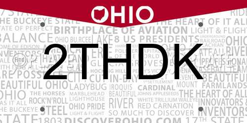 2THDK Ohio License Plate