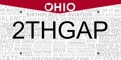 2THGAP Ohio License Plate