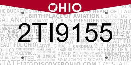2TI9155 Ohio License Plate