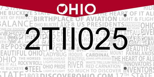 2TII025 Ohio License Plate