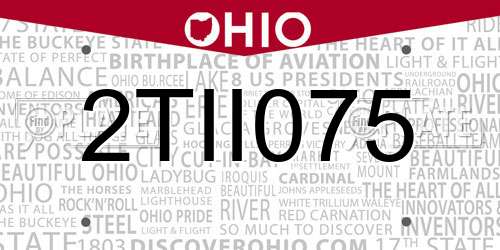 2TII075 Ohio License Plate