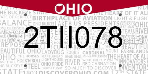 2TII078 Ohio License Plate