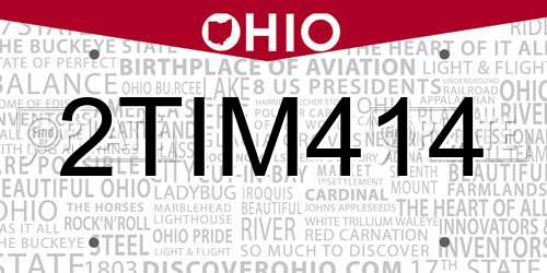 2TIM414 Ohio License Plate