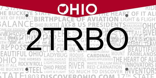 2TRBO Ohio License Plate