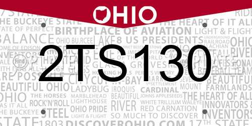 2TS130 Ohio License Plate