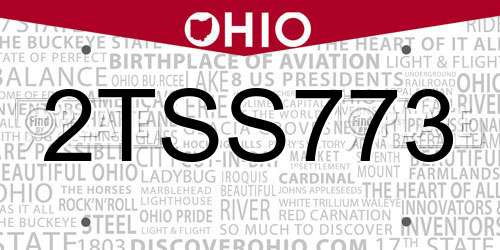 2TSS773 Ohio License Plate
