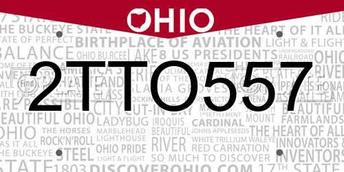 2TTO557 Ohio License Plate