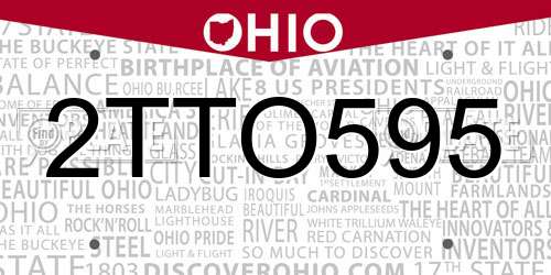 2TTO595 Ohio License Plate