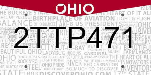 2TTP471 Ohio License Plate