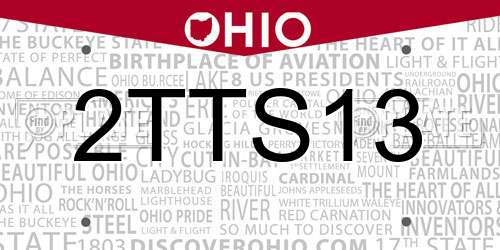 2TTS13 Ohio License Plate
