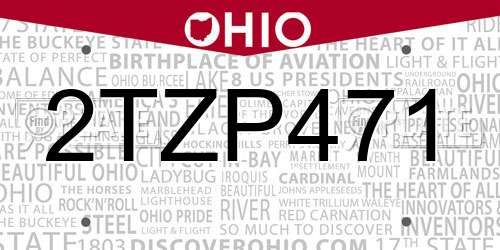 2TZP471 Ohio License Plate