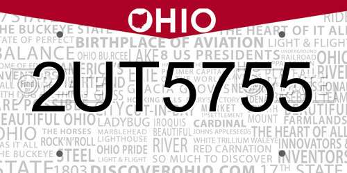 2UT5755 Ohio License Plate