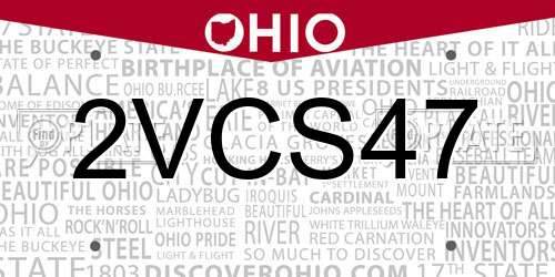 2VCS47 Ohio License Plate