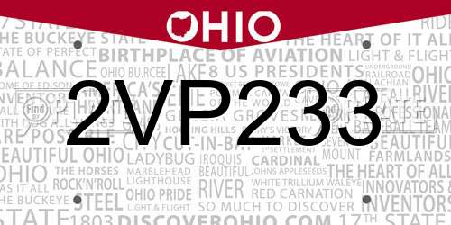 2VP233 Ohio License Plate