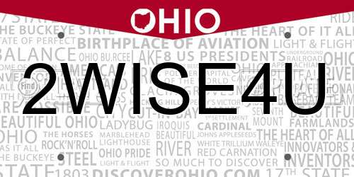 2WISE4U Ohio License Plate