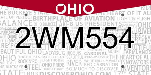 2WM554 Ohio License Plate
