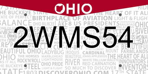 2WMS54 Ohio License Plate