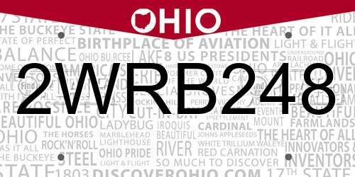 2WRB248 Ohio License Plate