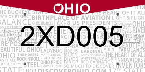 2XD005 Ohio License Plate
