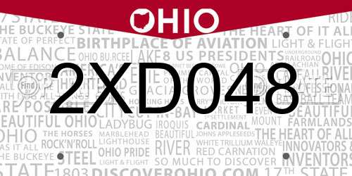 2XD048 Ohio License Plate