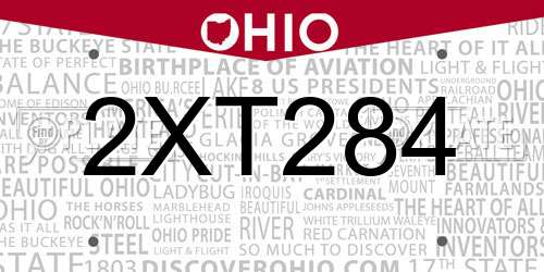 2XT284 Ohio License Plate