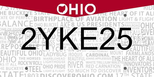 2YKE25 Ohio License Plate
