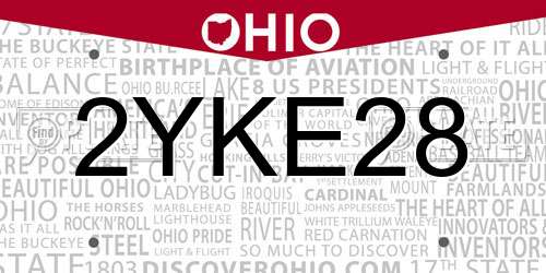 2YKE28 Ohio License Plate