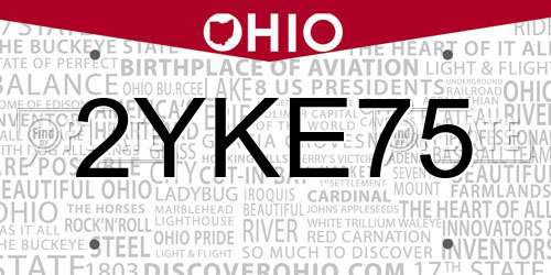 2YKE75 Ohio License Plate