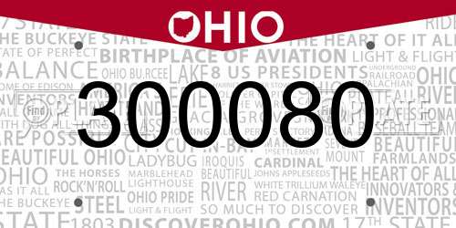 300080 Ohio License Plate