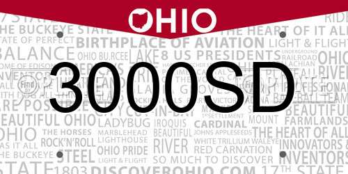 3000SD Ohio License Plate