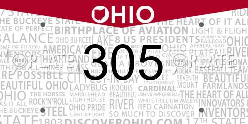 305 Ohio License Plate