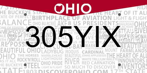 305YIX Ohio License Plate