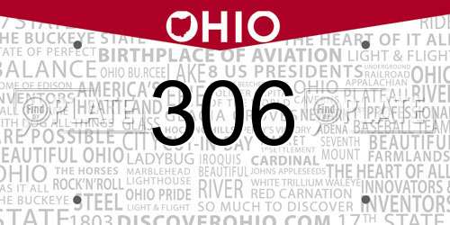 306 Ohio License Plate