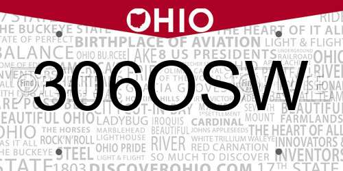 306OSW Ohio License Plate