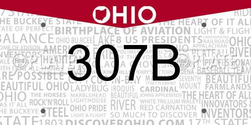 307B Ohio License Plate