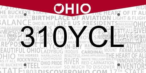 310YCL Ohio License Plate