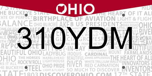 310YDM Ohio License Plate