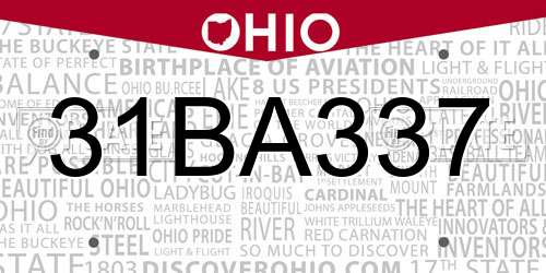 31BA337 Ohio License Plate