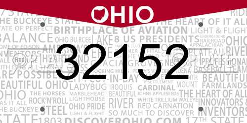 32152 Ohio License Plate