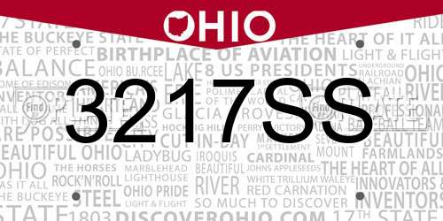 3217SS Ohio License Plate