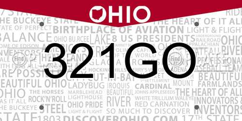 321GO Ohio License Plate